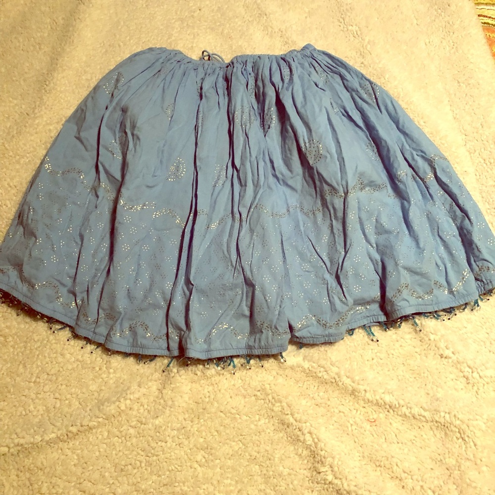 Adorable layered boho skirt with beads on bottom